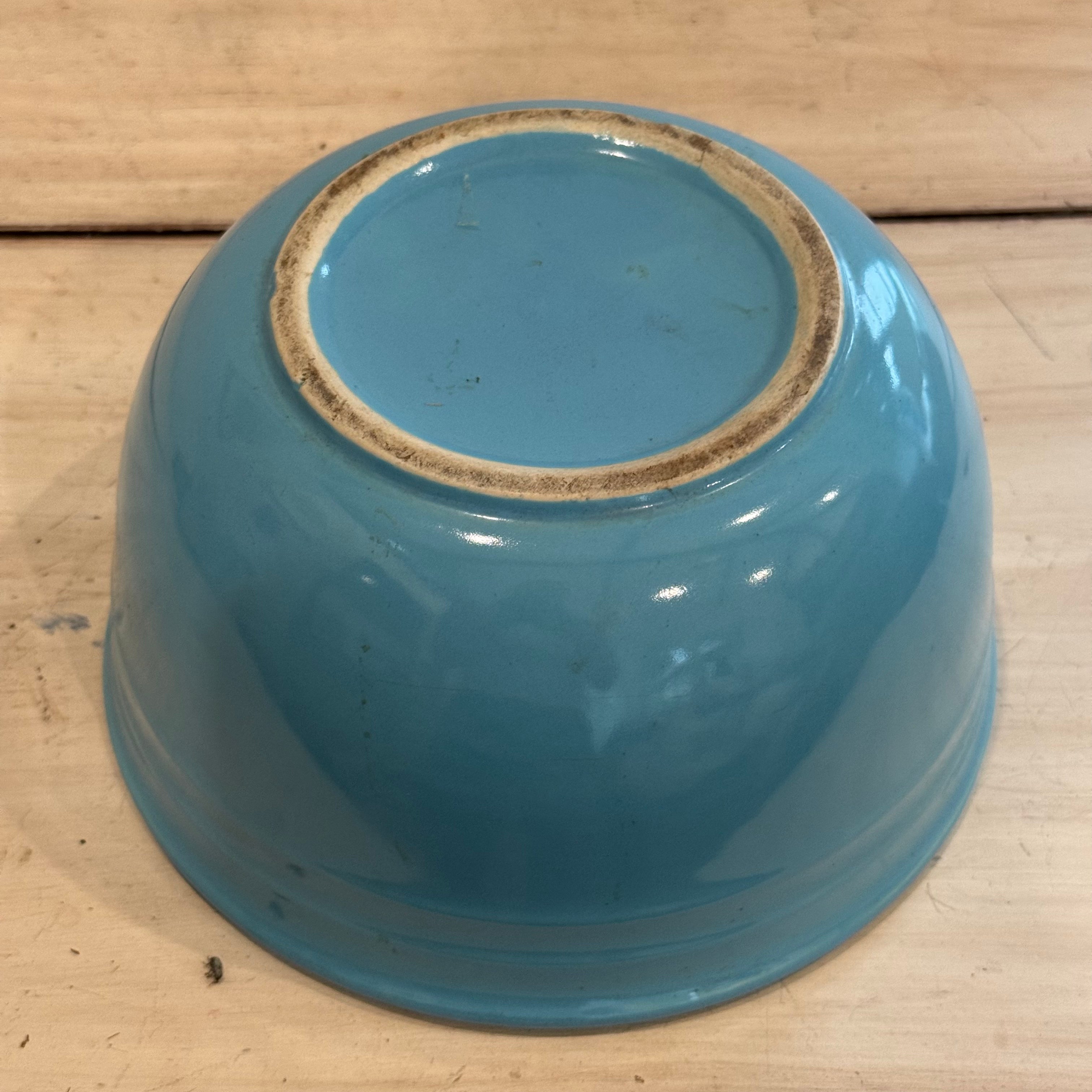 Vintage Oxford Stone Ware Aqua Nesting Bowls – Set of 4