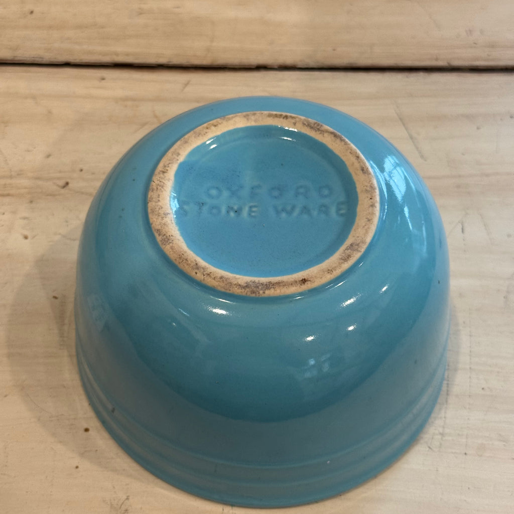 Vintage Oxford Stone Ware Aqua Nesting Bowls – Set of 4