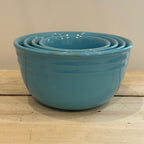 Vintage Oxford Stone Ware Aqua Nesting Bowls – Set of 4