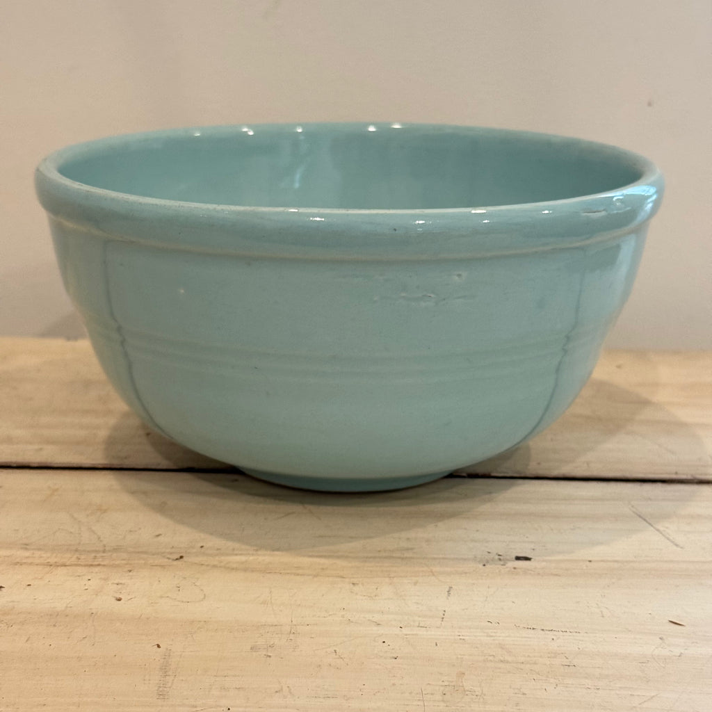 Vintage Oxford Stone Ware Aqua Mixing Bowl – 9"