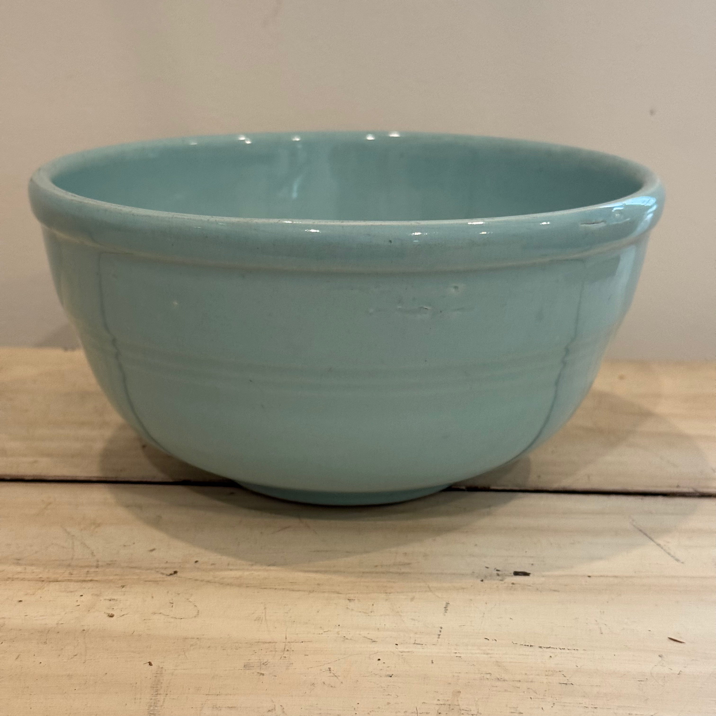 Vintage Oxford Stone Ware Aqua Mixing Bowl – 9"
