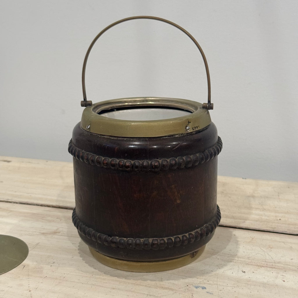 English Biscuit Barrel with G.W Crest
