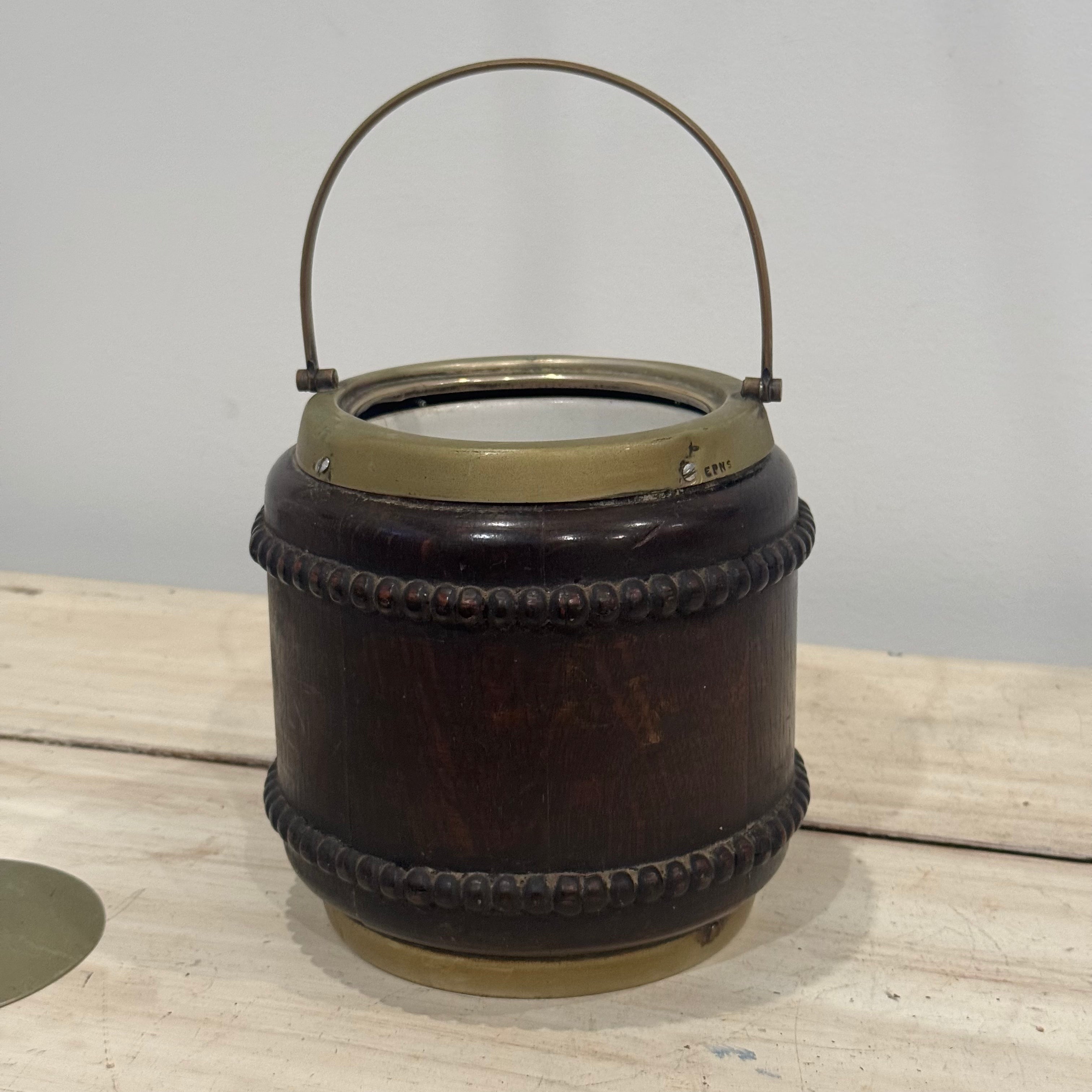 English Biscuit Barrel with G.W Crest