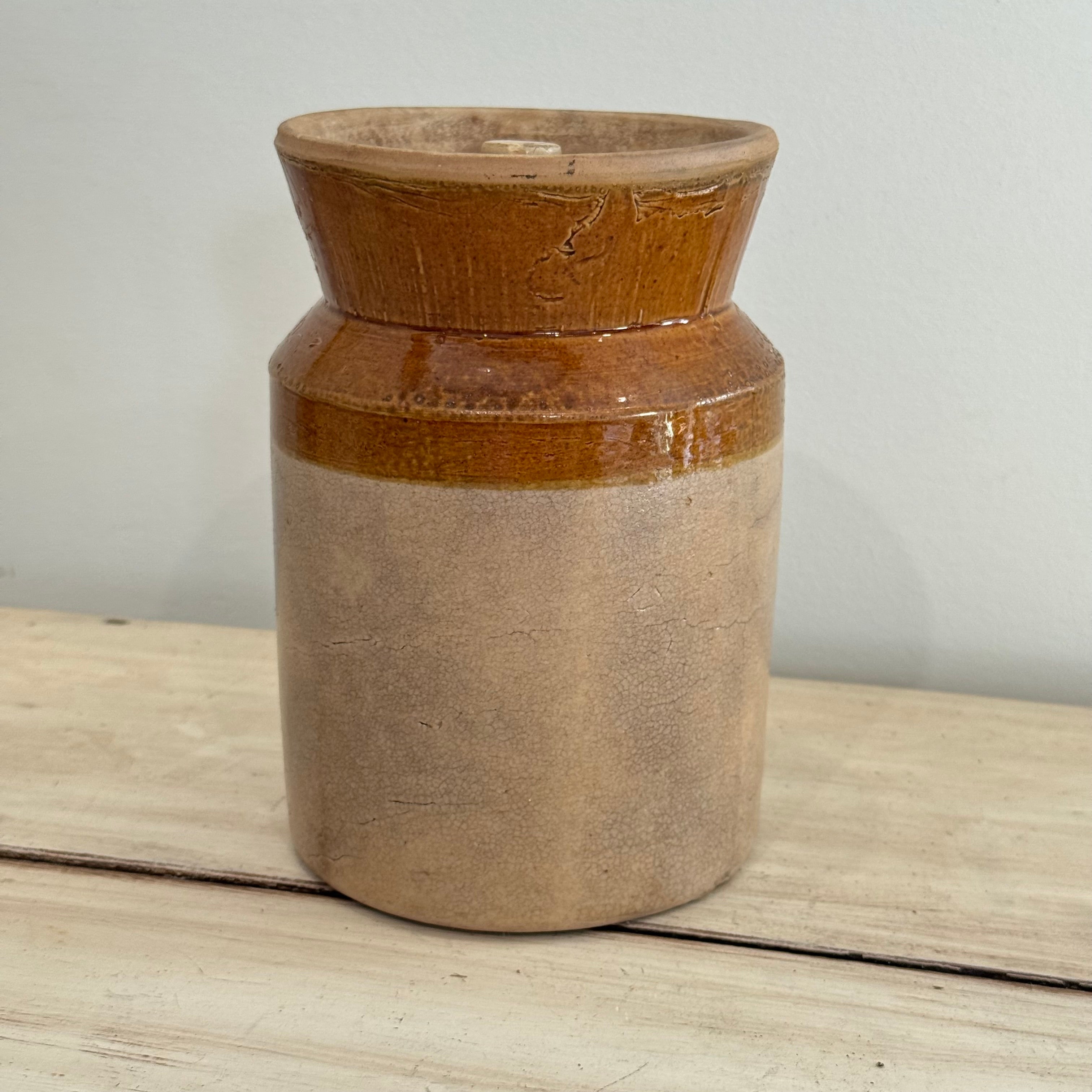 Antique Stoneware Jar with Lid