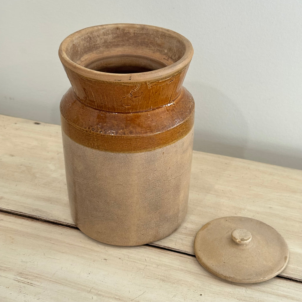 Antique Stoneware Jar with Lid
