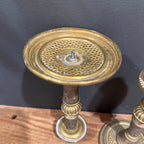 Antique Brass Candlestick Pair