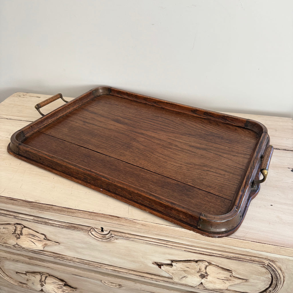 Antique English Oak Serving Tray
