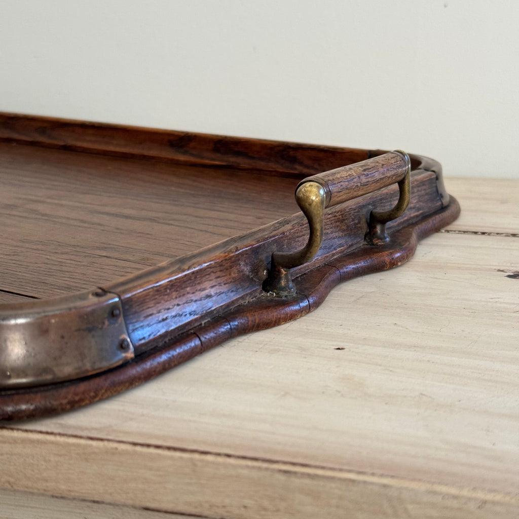 Antique English Oak Serving Tray