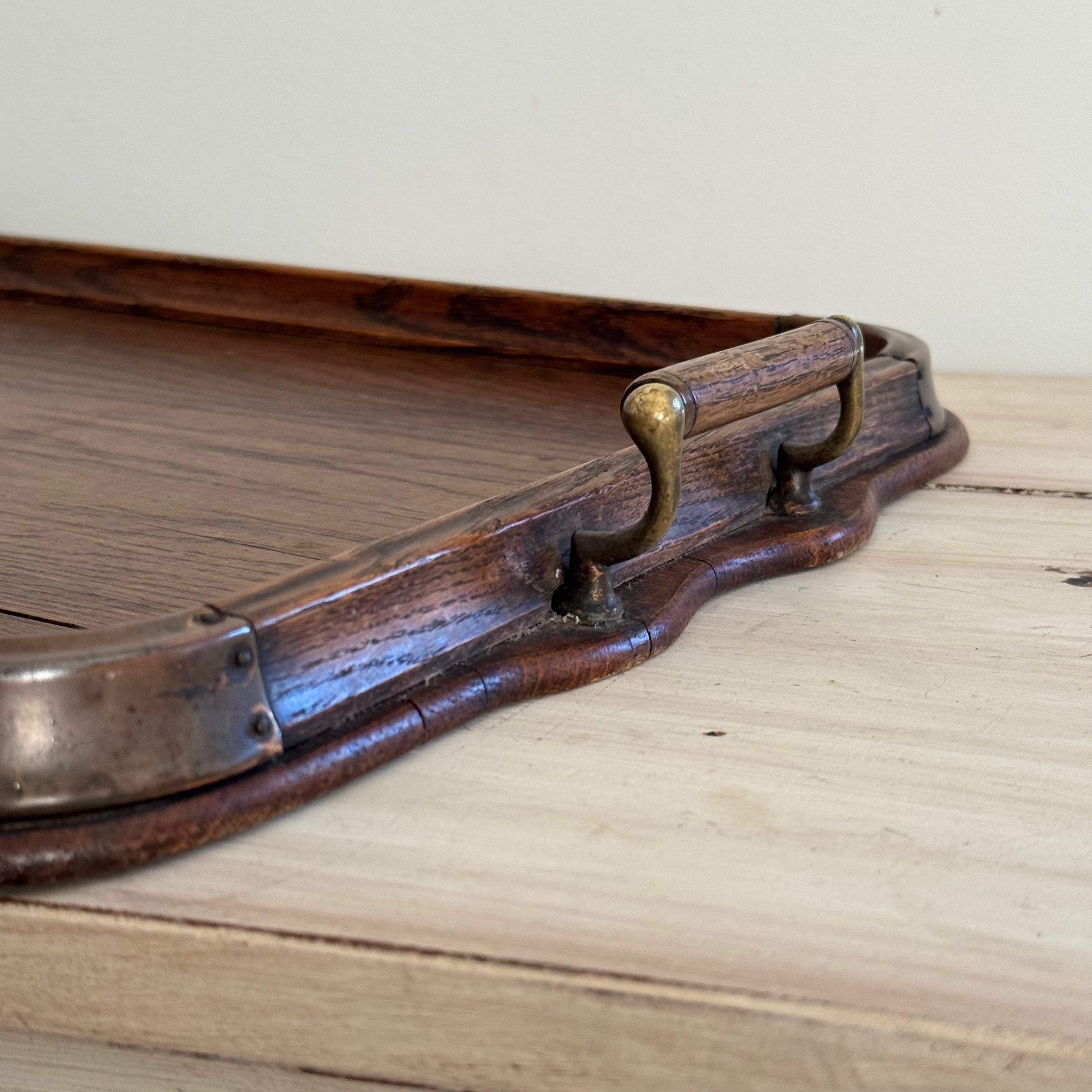 Antique English Oak Serving Tray