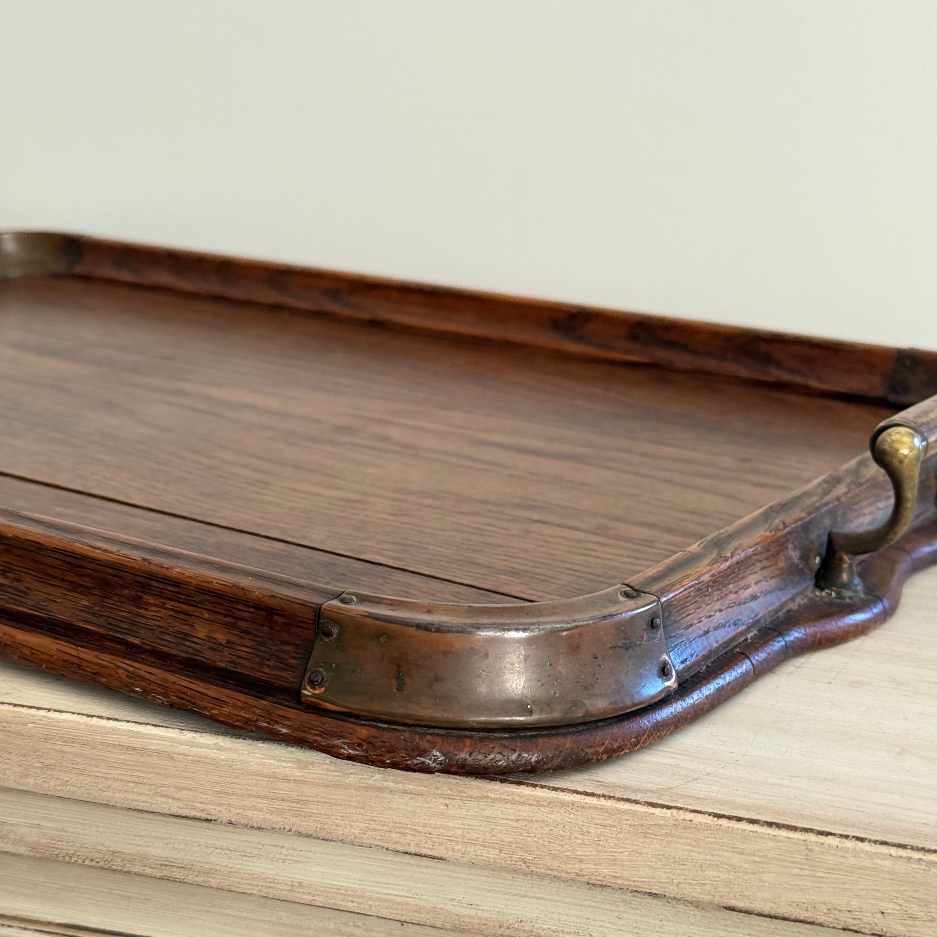 Antique English Oak Serving Tray