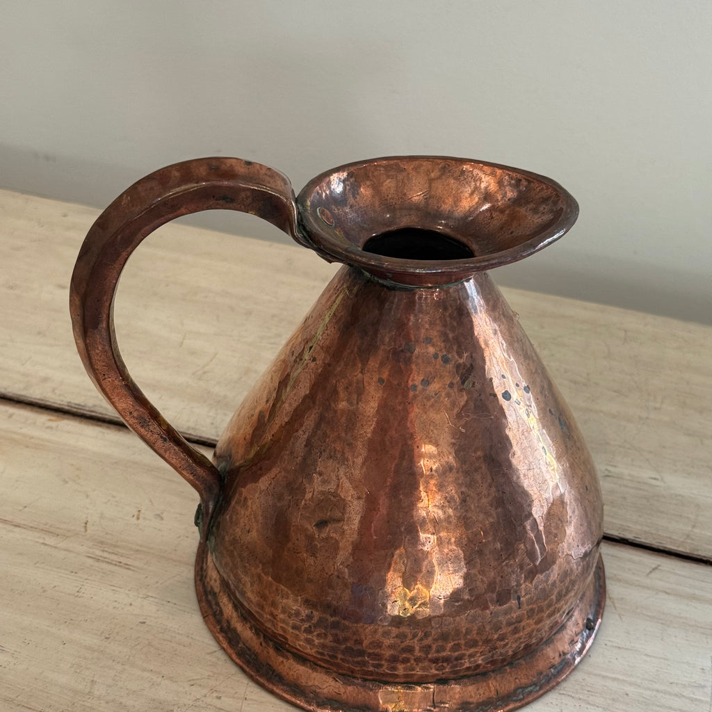 Victorian Hammered Copper Quart Haystack Jug