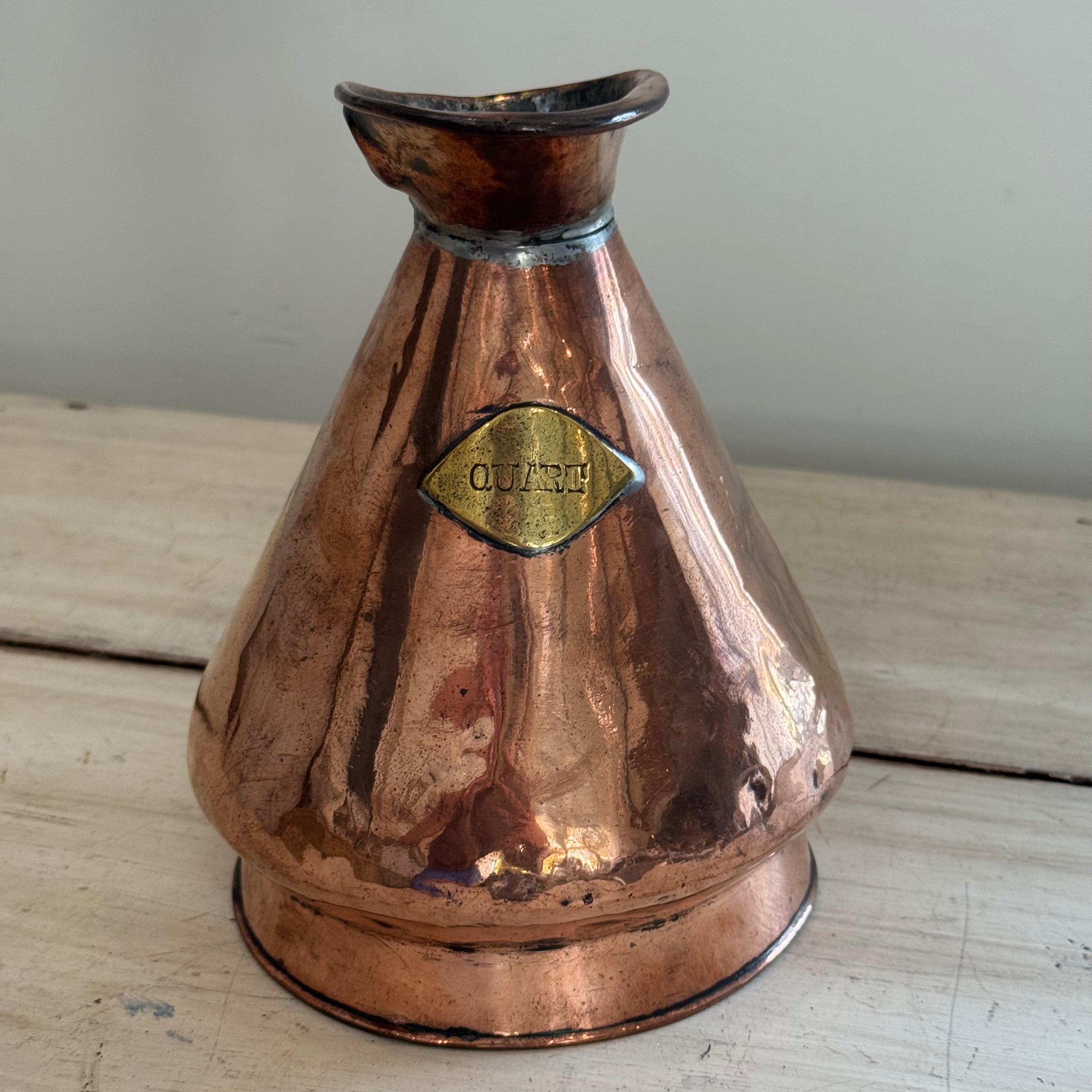 English Copper Quart Haystack Jug