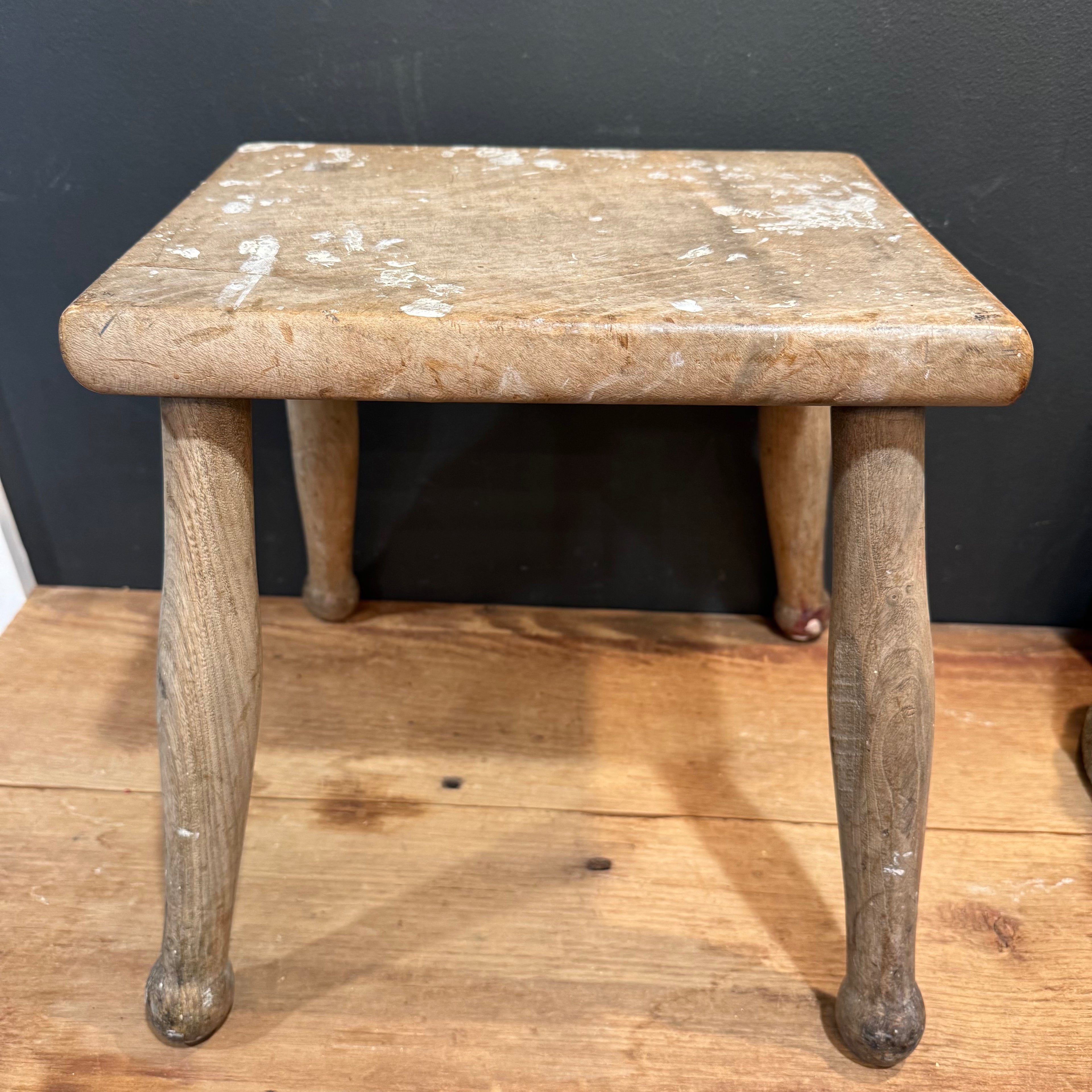 Antique English Elm Milking Stool | 19th Century Country Stool
