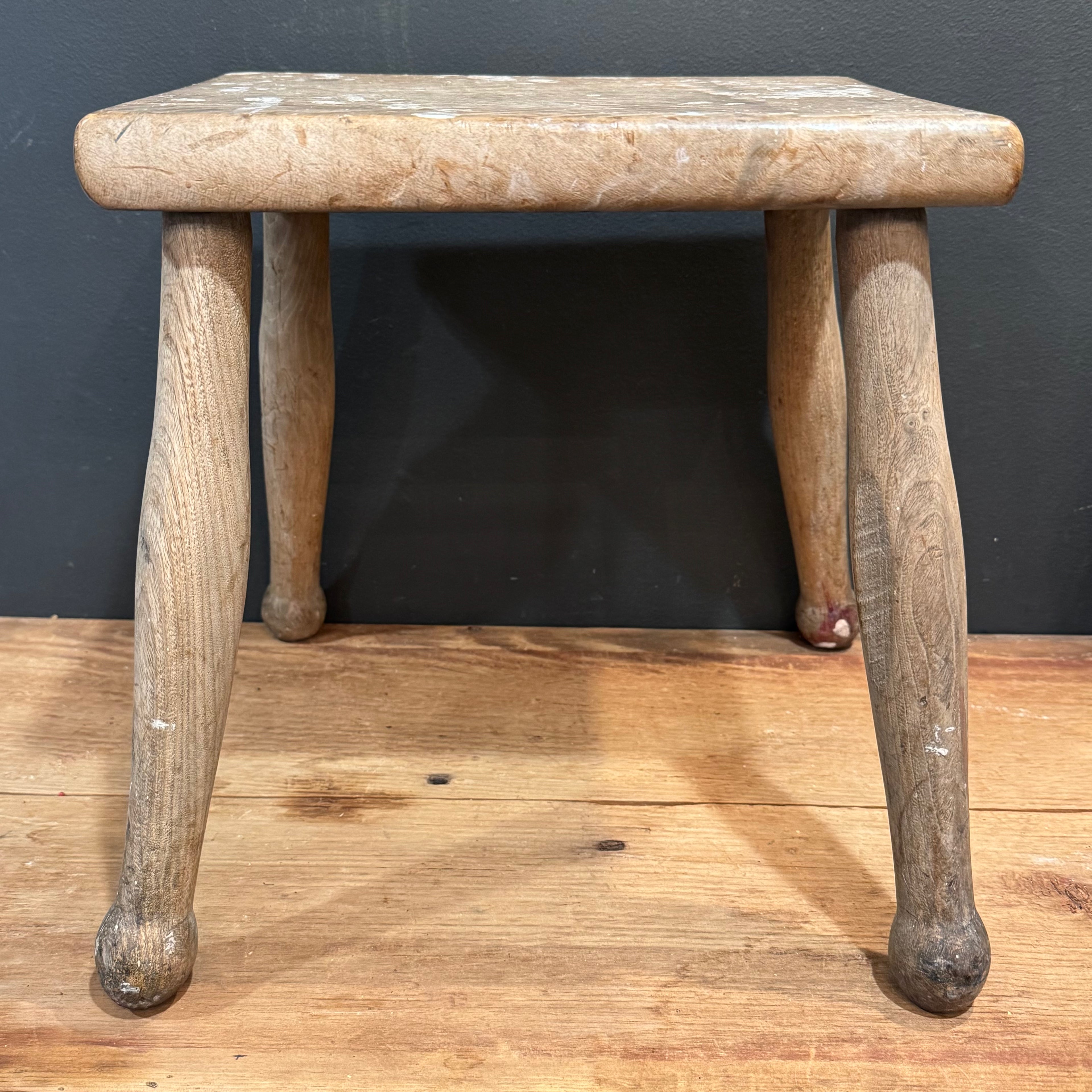 Antique English Elm Milking Stool | 19th Century Country Stool