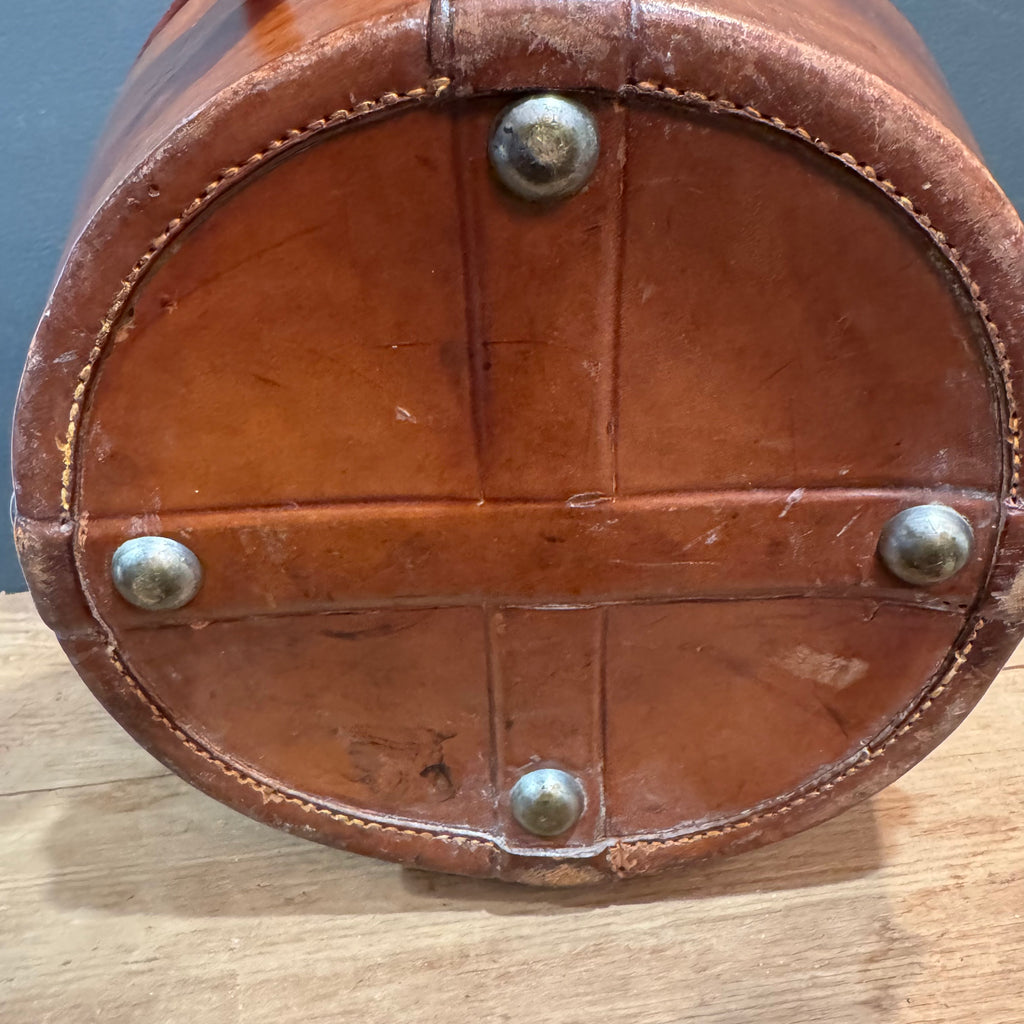 Exceptional English Silk Plush Top Hat with Original Leather Travel Case & Key