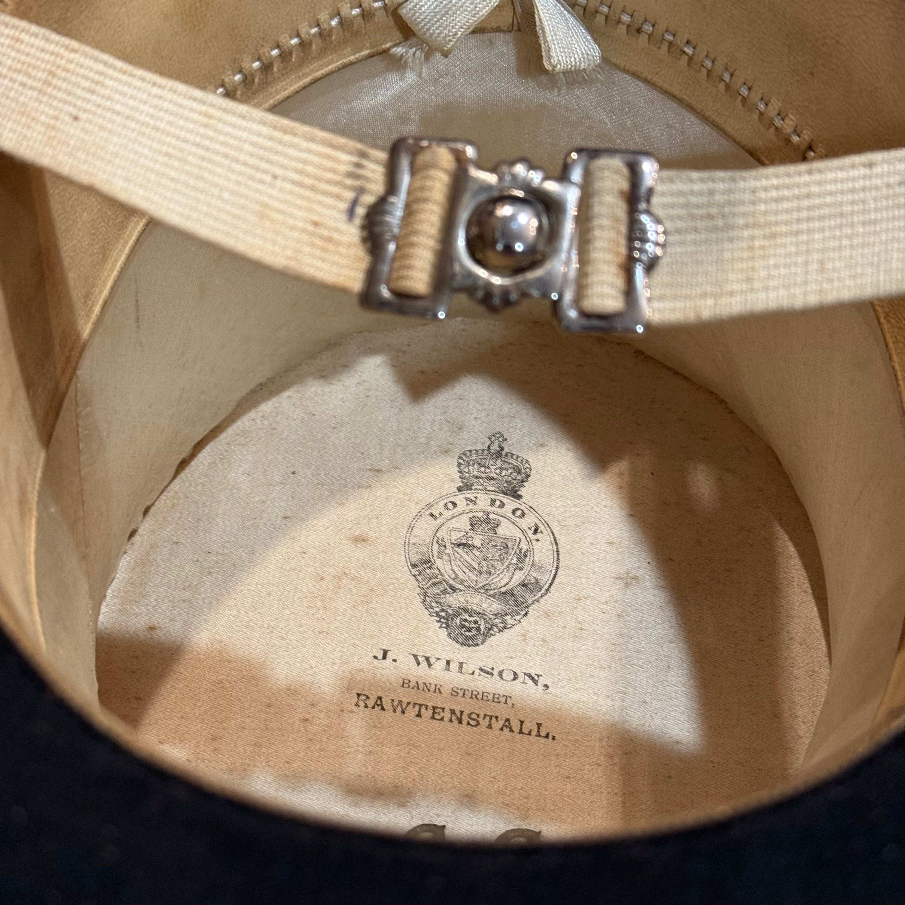 Exceptional English Silk Plush Top Hat with Original Leather Travel Case & Key