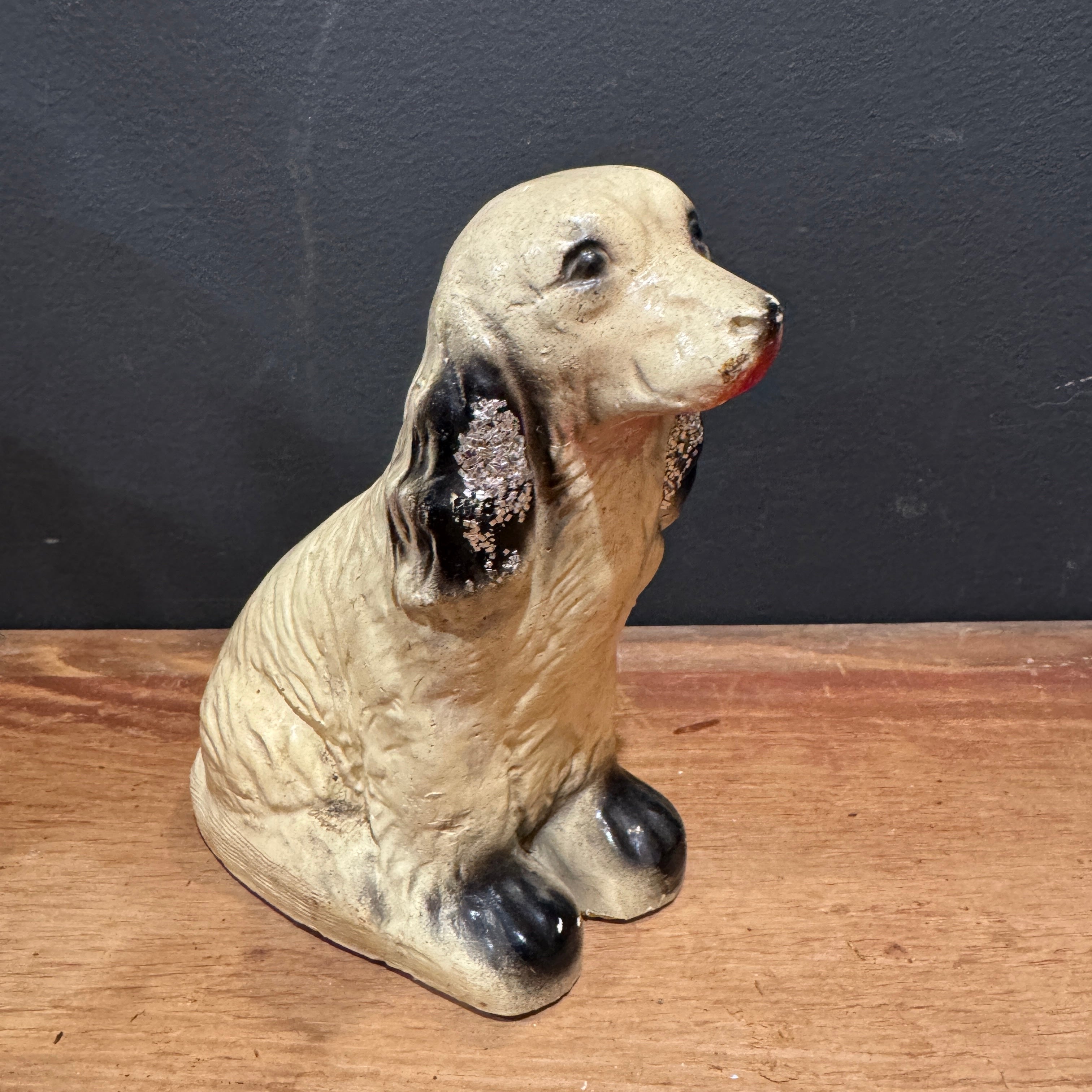 Vintage Chalkware Spaniel Dog Figurine