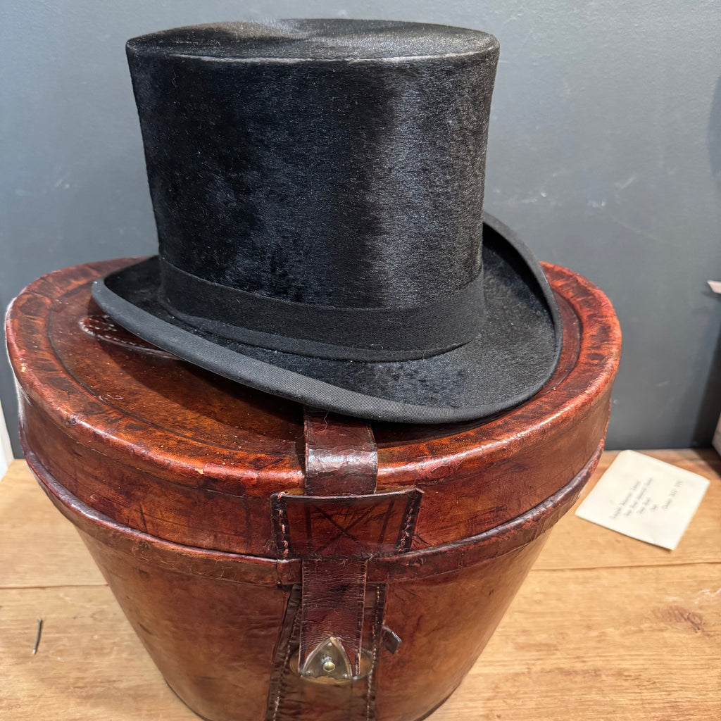 Antique Scottish P.D. Purves Silk Top Hat with Original Leather Travel Case & Key – Edinburgh c. 1890