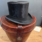 Antique Scottish P.D. Purves Silk Top Hat with Original Leather Travel Case & Key – Edinburgh c. 1890