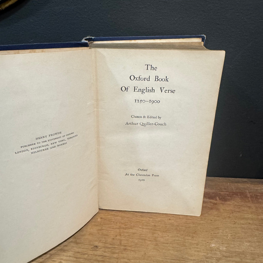 1912 First Edition The Oxford Book of English Verse | Arthur Quiller-Couch | Oxford Clarendon Press