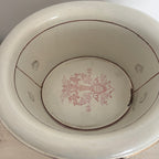 Antique French Enamel Vessel with Rose Transfer Décor