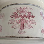 Antique French Enamel Vessel with Rose Transfer Décor
