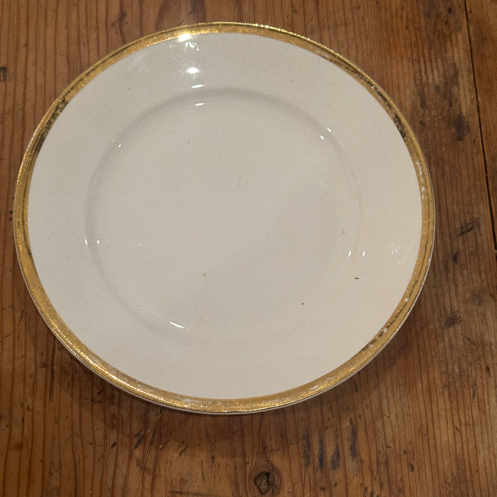 Homer Laughlin Gold-Rim Ironstone Plates Set of 6