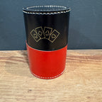 Vintage Waddington’s Leather Poker Dice Cup Set — England