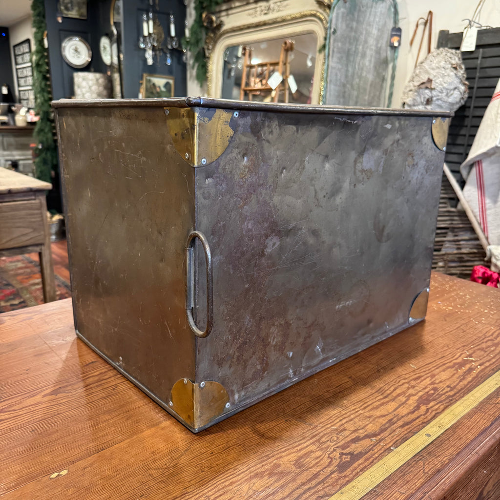 Vintage Copper and Brass Storage Bin