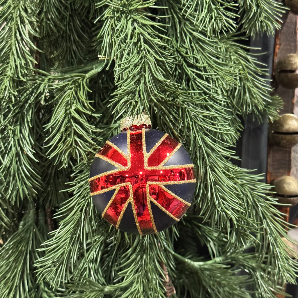 Union Jack Glass Ornament