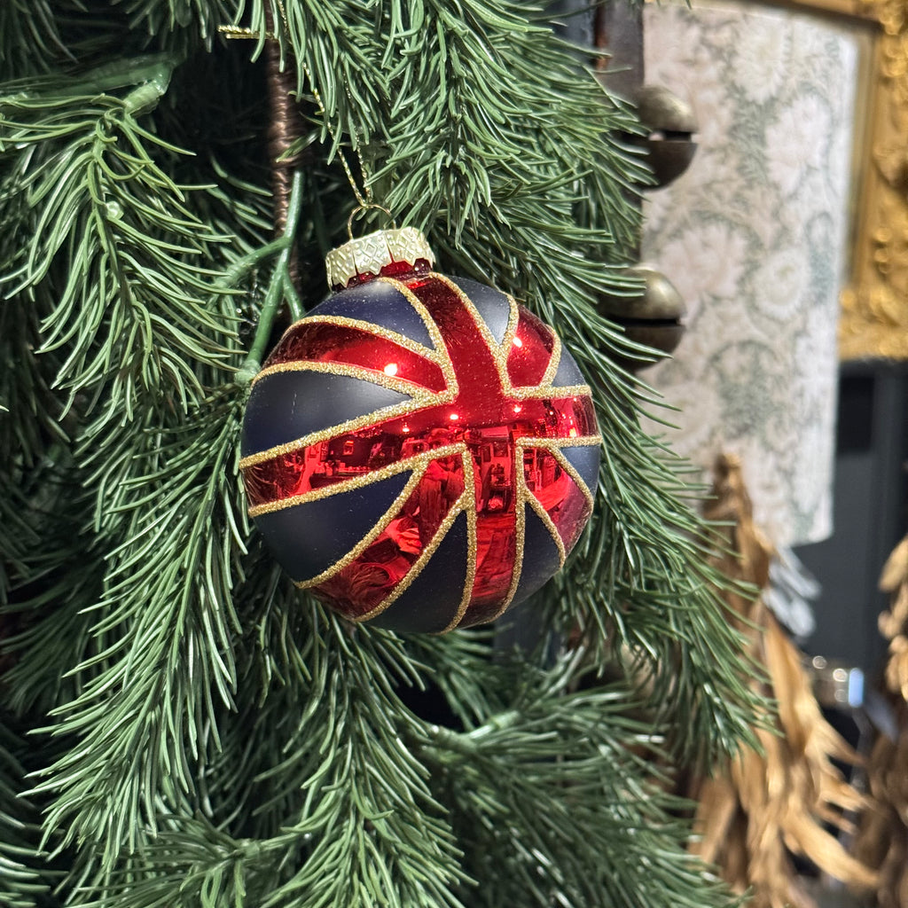 Union Jack Glass Ornament