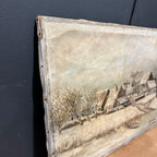 L. De Riddler Winter Village Oil Painting
