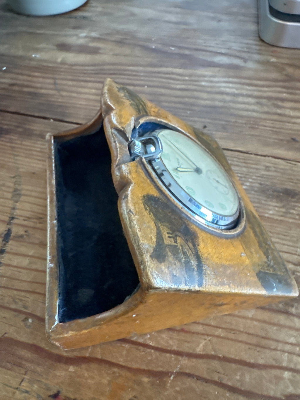English Dover Scenes Travel Clock with Oris Movement