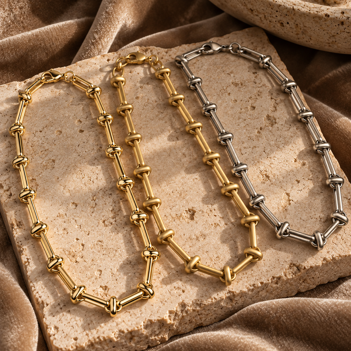Entwined Knotted Link Necklace