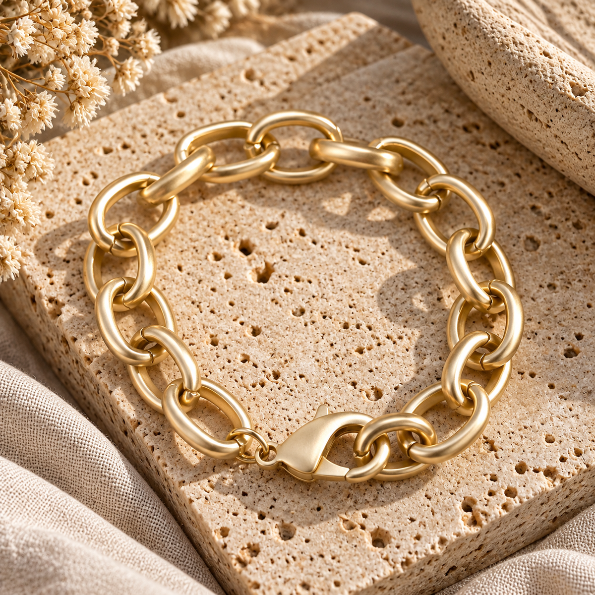 Matte Gold Chunky Bracelet