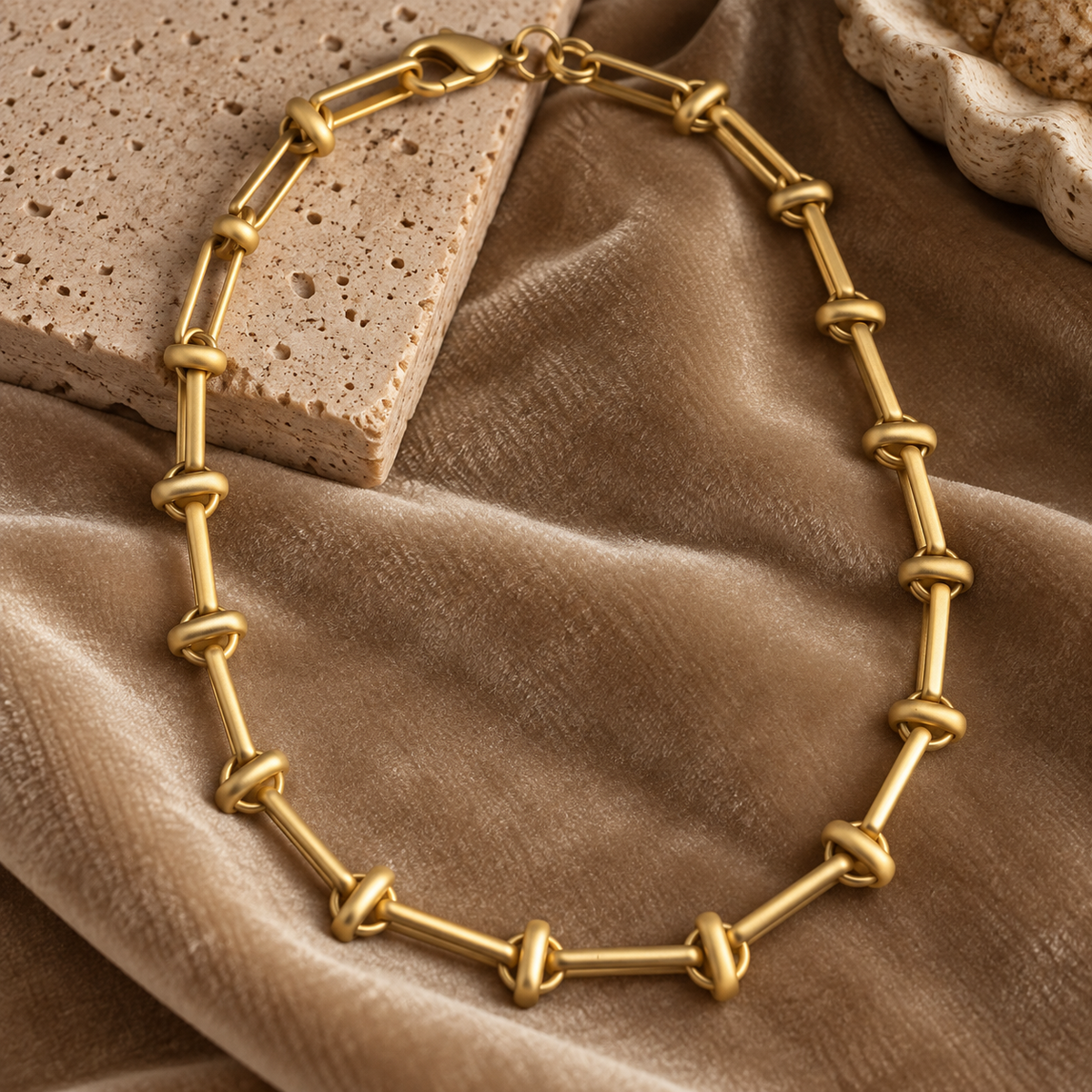 Entwined Knotted Link Necklace