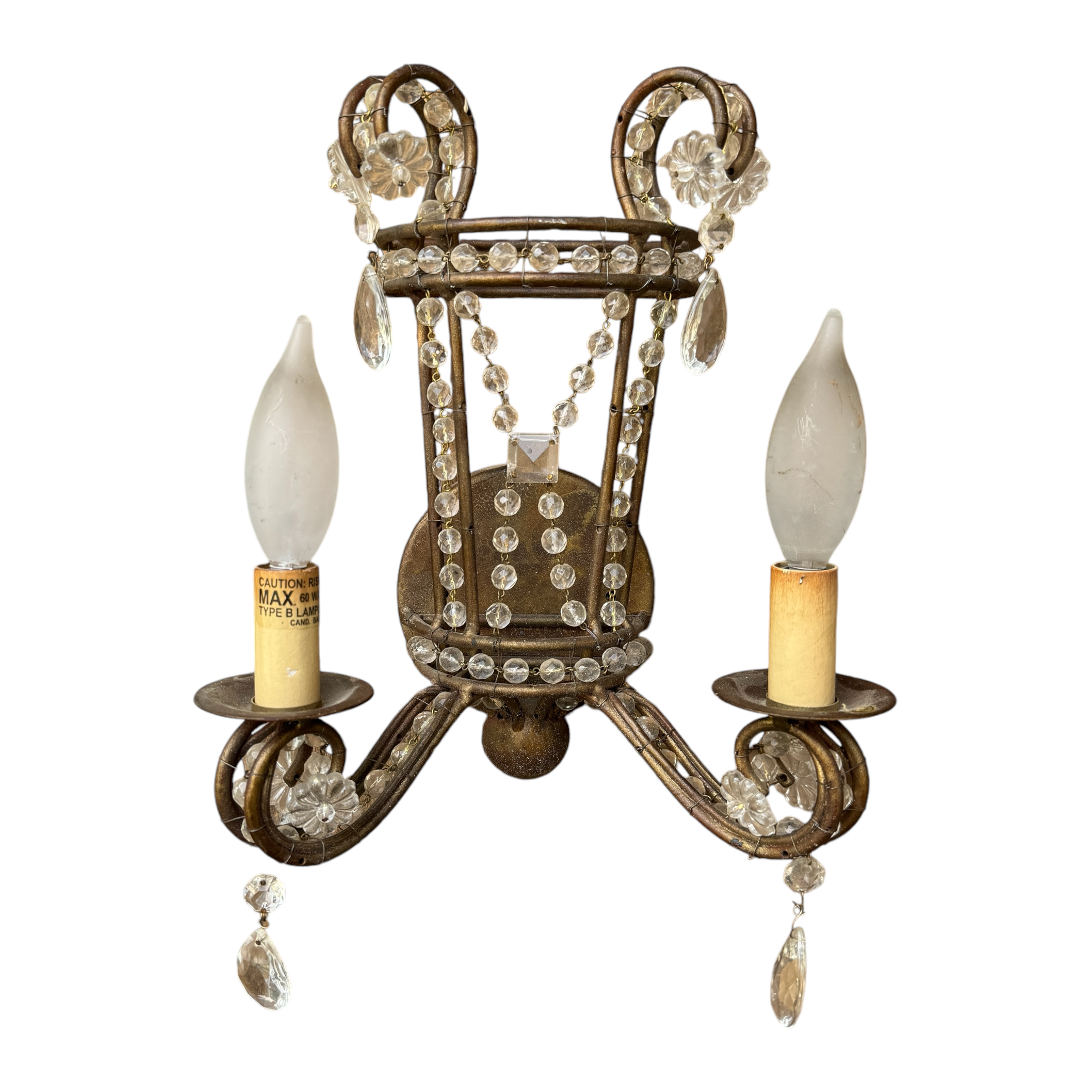 Crystal Two-Arm Sconce