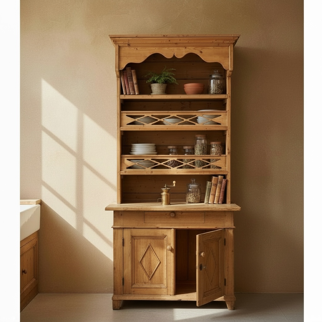 Antique Irish Pine Dresser (2 piece)