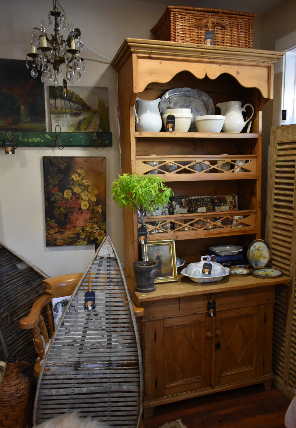 Antique Irish Pine Dresser (2 piece)