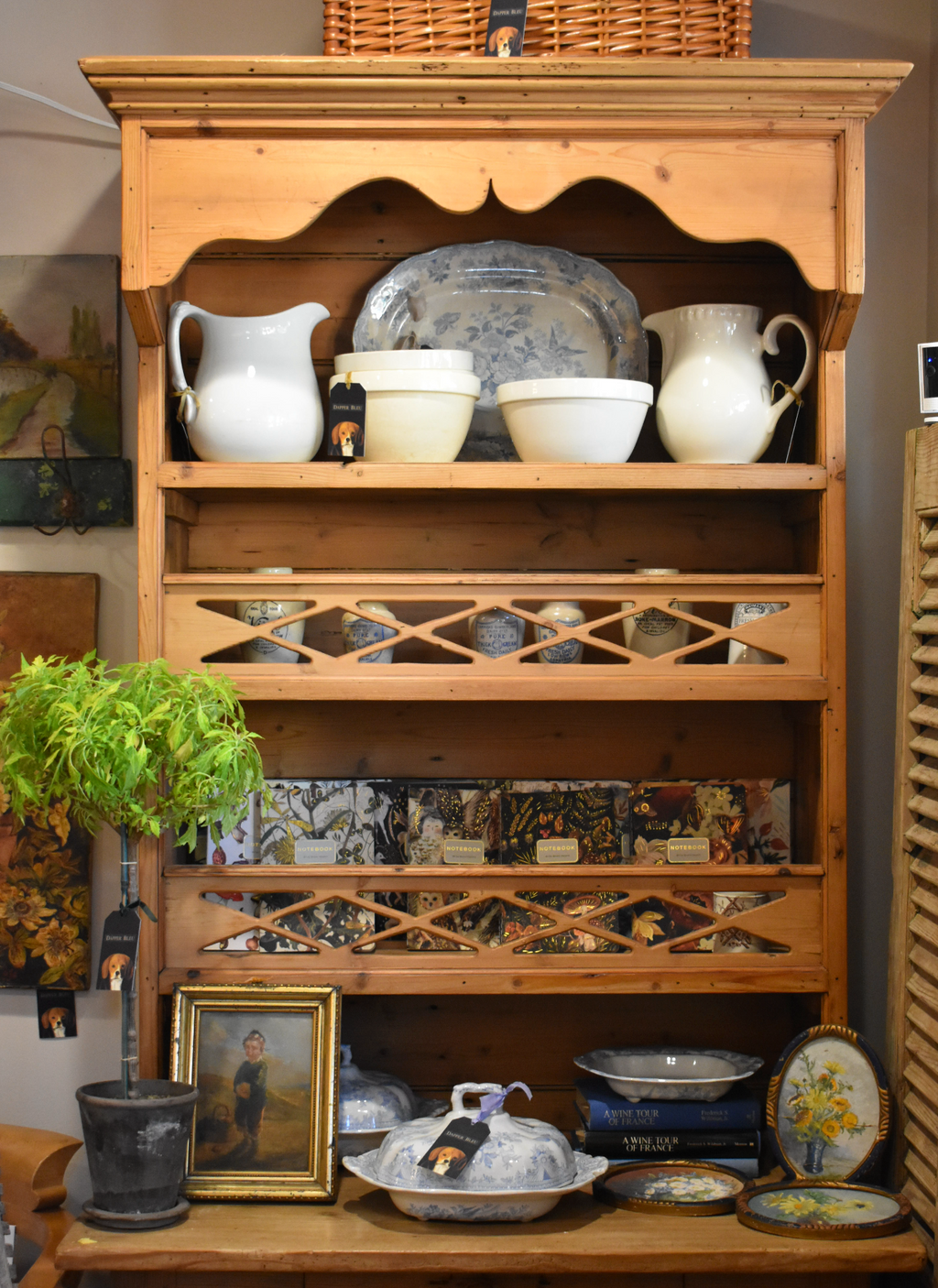 Antique Irish Pine Dresser (2 piece)