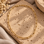 Matte Gold Paperclip Chain Necklace