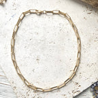Matte Gold Paperclip Necklace