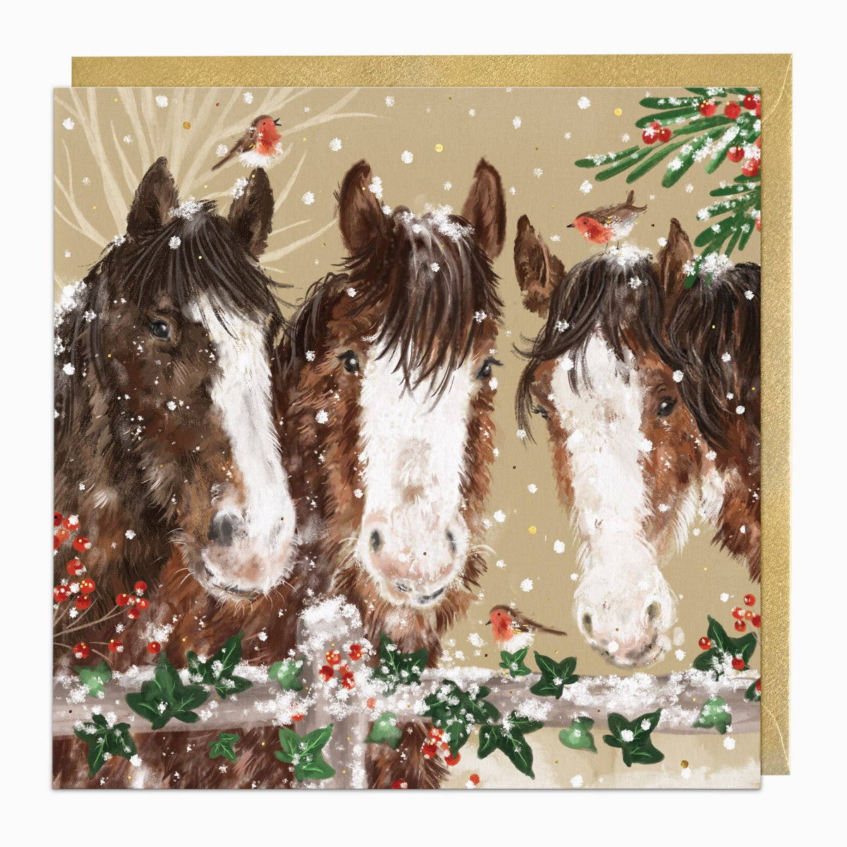 Clydesdales & Robin Friends Christmas Card