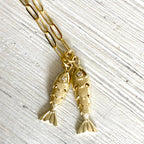 Double Goldfish Pendant Necklace