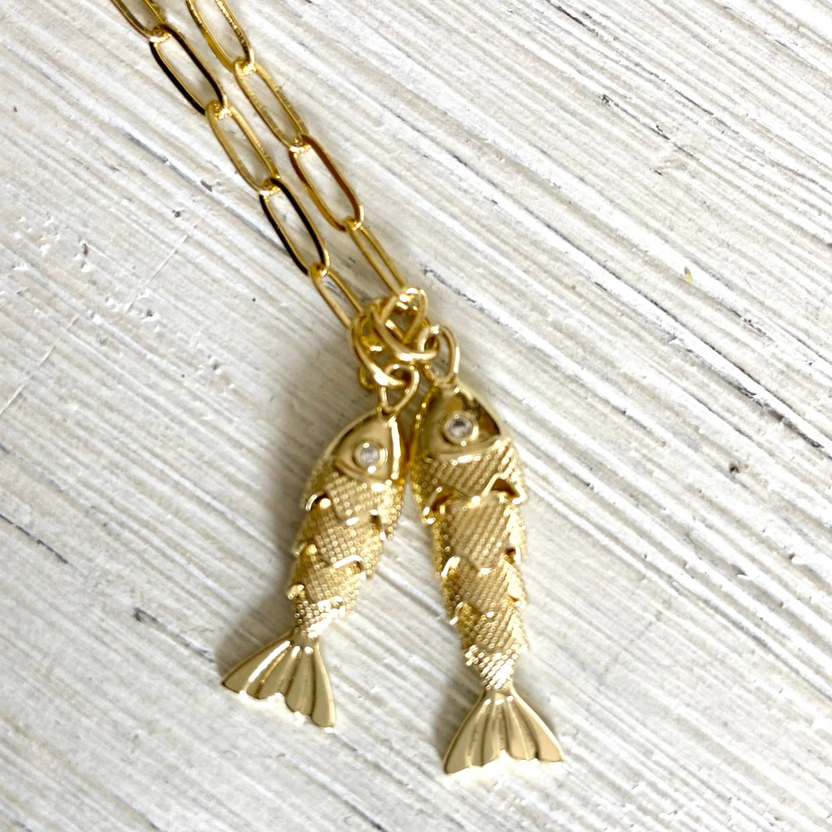 Double Goldfish Pendant Necklace