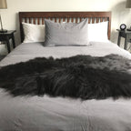 Icelandic Natural Black Undyed Sheepskin Rug
