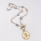 Bee Coin Pearl Statement Necklace