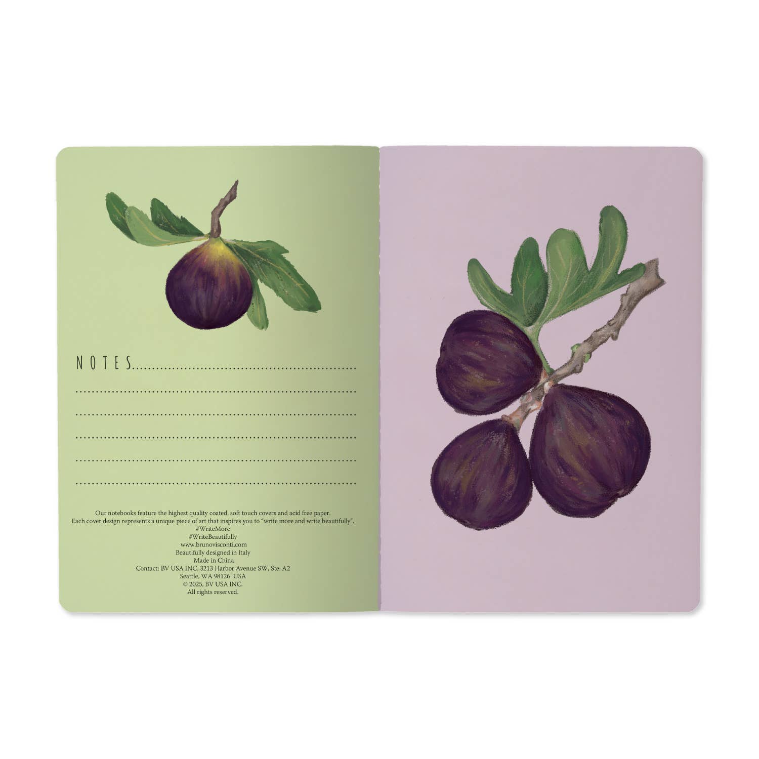 A5 Notebook -Figs on White 