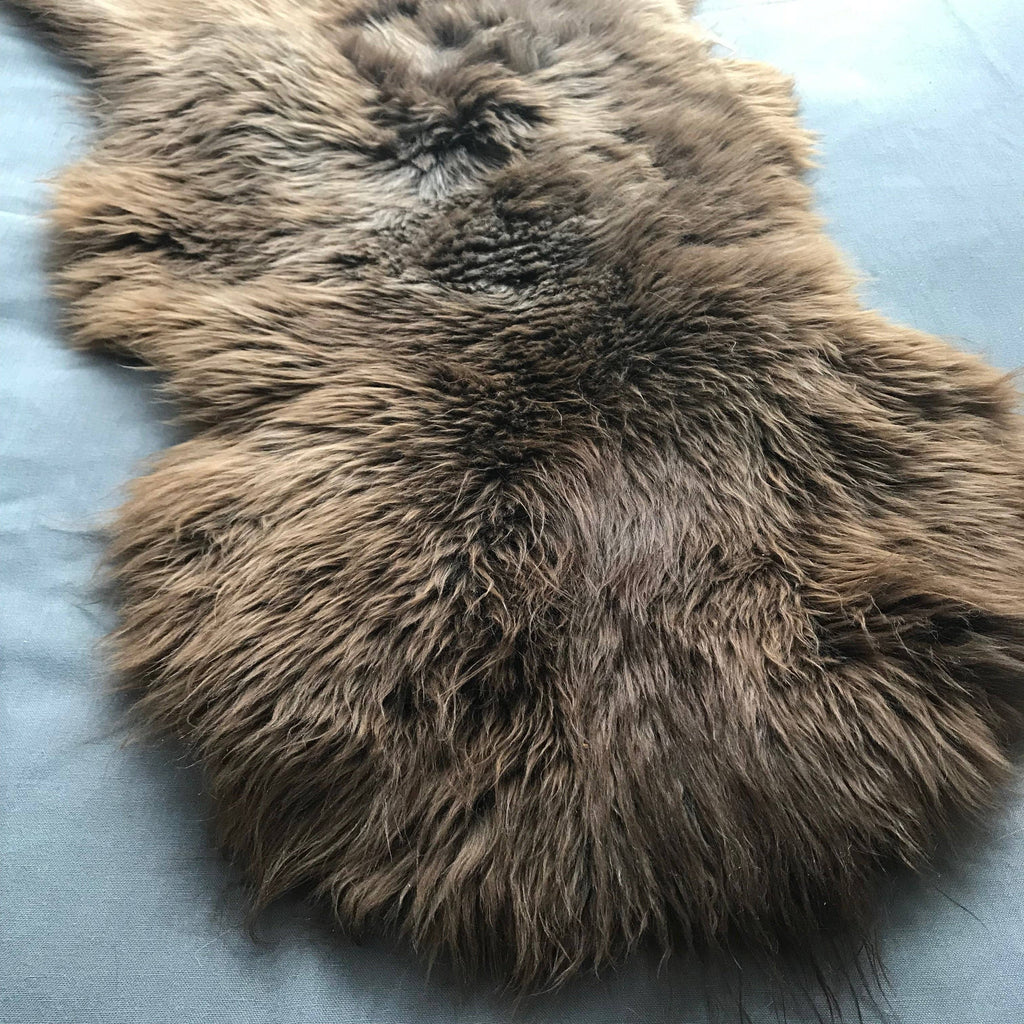Natural British Brown Sheepskin Rug Large