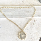 Matte Gold Horse Coin Necklace